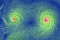 Cận cảnh “bão song sinh” xuất hiện trên Thái Bình Dương