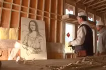 Vẽ nàng Mona Lisa bằng súng bắn đinh quá đỉnh