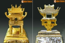 Mô hình kiến trúc vàng trên sứ hàng độc của Việt Nam
