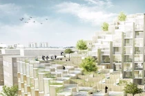 Ngắm khu dân cư hình bậc thang phủ toàn cây xanh trên mái