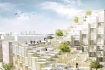 Ngắm khu dân cư hình bậc thang phủ toàn cây xanh trên mái