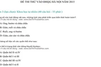 Đề thi thử đánh giá năng lực ĐHQGHN, phần Khoa học tự nhiên