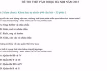 Đề thi thử đánh giá năng lực ĐHQGHN, phần Khoa học tự nhiên