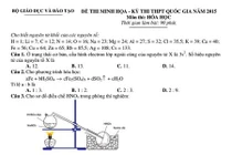 Đề thi minh họa THPT quốc gia 2015 môn Hóa và đáp án
