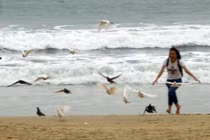 Hình ảnh đối lập bão số 10: chống bão... vui sóng dữ