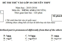 Đáp án, đề thi thử môn Anh vào lớp 10 THPT Chuyên HN-Amsterdam
