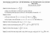 Đề thi minh họa THPT quốc gia 2015 môn Toán