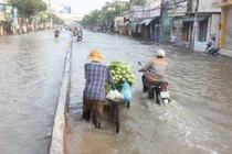 Triều cường, đường phố Sài Gòn thành sông, hàng quán đóng cửa