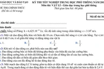 Đề và đáp án tốt nghiệp THPT môn Vật lý năm 2014