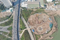 Công trường “khủng” nhất hiện nay tại Hà Nội nhìn từ trên cao