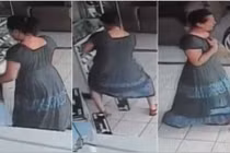 Gái già trộm tivi... giấu trong váy