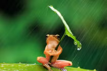 Ảnh động vật tuần qua: Ếch dễ thương che ô siêu ngộ