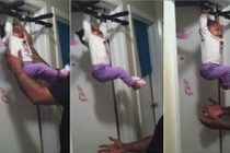 Video bé gái 8 tháng tuổi đu xà đơn sốt mạng