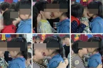 Sốc với cảnh trẻ mầm non chơi liếm bánh kem trên mặt nhau