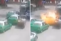 Bình ga trên ô tô phát nổ, 3 người trọng thương