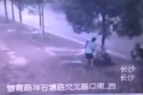 Phẫn nộ thanh niên... cưa cây trộm xe đạp trên vỉa hè