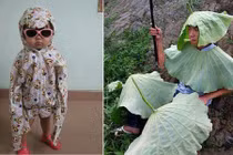 Ảnh: Trăm kiểu ngụy trang nắng nóng cũng phải chào thua