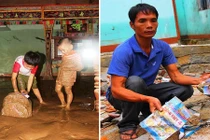 Ảnh: Rớt nước mắt cảnh bới tìm sách vở sau cơn lũ dữ