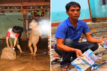 Ảnh: Rớt nước mắt cảnh bới tìm sách vở sau cơn lũ dữ