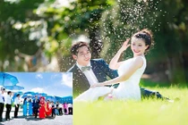 Ảnh cưới của cặp 9X thuê máy bay Vietnam Airlines rước dâu