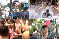 Trai gái thi nhau diễn trò lố tại Công viên nước 
