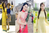 Hot girl thẩm mỹ Thanh Quỳnh kiều diễm với áo dài