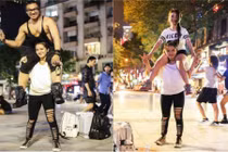 Loạt ảnh nàng bé hạt tiêu nâng bạn trai 80kg ngon lành