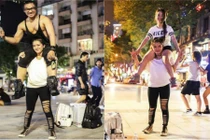 Loạt ảnh nàng bé hạt tiêu nâng bạn trai 80kg ngon lành