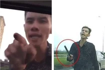 Video: Tài xế cầm gậy sắt, hung hãn đập phá xe trên đường
