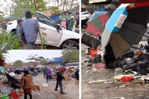 Ô tô lao như tên bắn vào chợ khiến 7 người bị thương