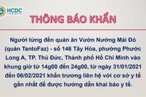 Thông báo khẩn: TP HCM truy tìm người từng đến 2 địa điểm ở Gò Vấp và Thủ Đức