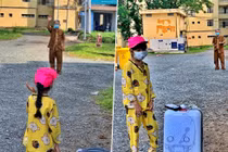 Thương bé gái mồ côi bịn rịn chia tay ông ở cổng bệnh viện dã chiến