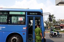 Công an tại hiện trường.