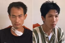 Hai đối tượng tại công an.