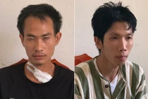 Hai đối tượng tại công an.