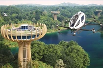 Sân bay đặc biệt giống cây bao báp dành riêng cho taxi bay