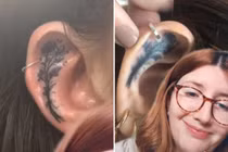 Hình xăm “biến đổi” sau 2 năm khiến cô gái khóc thét