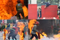 Ảnh CS PCCC lao vào biển lửa tại Hội thao kỹ thuật chữa cháy