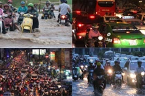 Đường về nhà của người Sài Gòn lại ngập nước, kẹt xe kinh hoàng