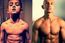 Cậu bé 8 tuổi sở hữu thân hình cơ bắp “chuẩn men“