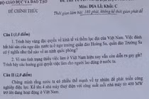 Đáp án đề thi môn Địa liên quan đến Hoàng Sa - Trường Sa