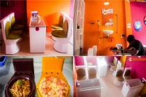 Quán cafe đựng đồ ăn, thức uống vào... bồn cầu 