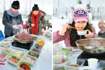 Giới trẻ Trung Quốc rủ nhau lên núi tuyết ăn lẩu 