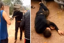 “Cẩu tặc” bị dân bắt diễu khắp làng, đánh hội đồng