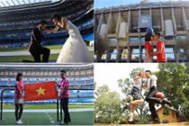 Đôi cao thủ tâng bóng chụp ảnh cưới trên sân Bernabeu 