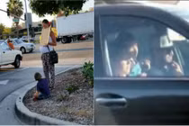 Bà bầu sáng dắt con đi ăn xin, chiều về ngồi... Mercedes