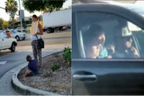 Bà bầu sáng dắt con đi ăn xin, chiều về ngồi... Mercedes