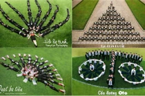 Học sinh, sinh viên rủ nhau xếp hình khoe ảnh độc