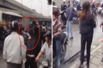 Đánh ghen, đôi nam nữ đòi thanh toán nhau giữa đường HN