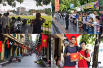 Hà Nội rực rỡ cờ hoa, hàng dài người chờ viếng Bác